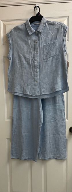 Brand new Ladies light blue 2 piece pant set size M