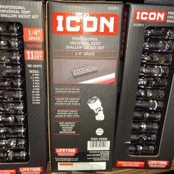 ICON PROFESSIONAL UNIVERSAL SHALLOW SOCKET SET (1/4")