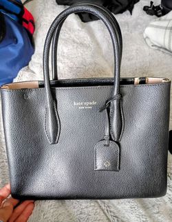 Kate Spade New York Black Leather Tote Bag