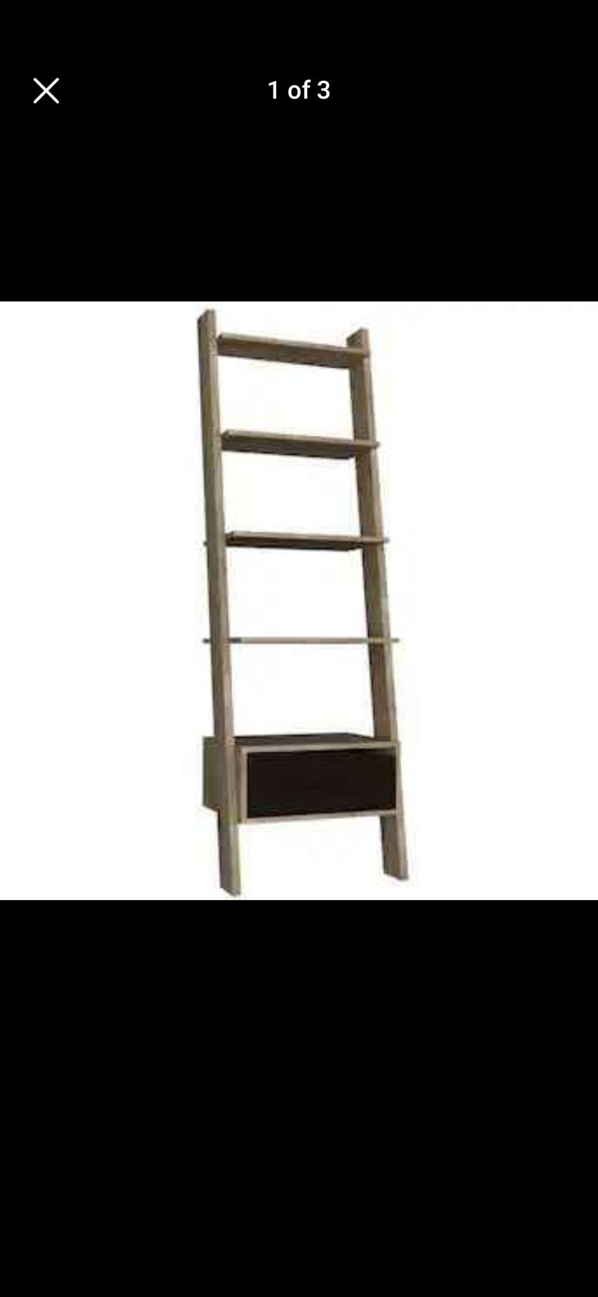 New 5 SHELF Ladder Bookcase With Drawer