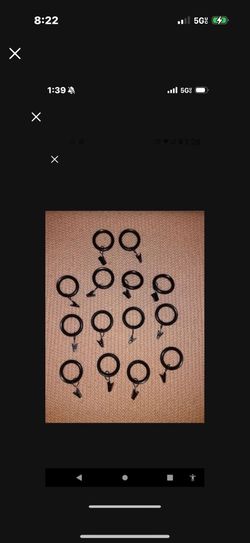 Curtain hangars, total of 14, Bronze In Color 