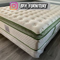 Full Organic Elite Superior Hybrid Cool Gel Memory Foam Pillow Top 14inch Mattress