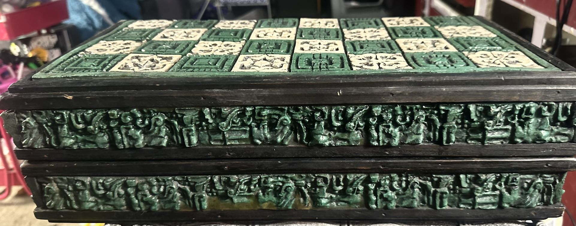 Old Vintage Aztec Handmade Chess Game