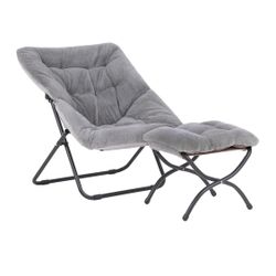 Chair Folding with Footrest Stool