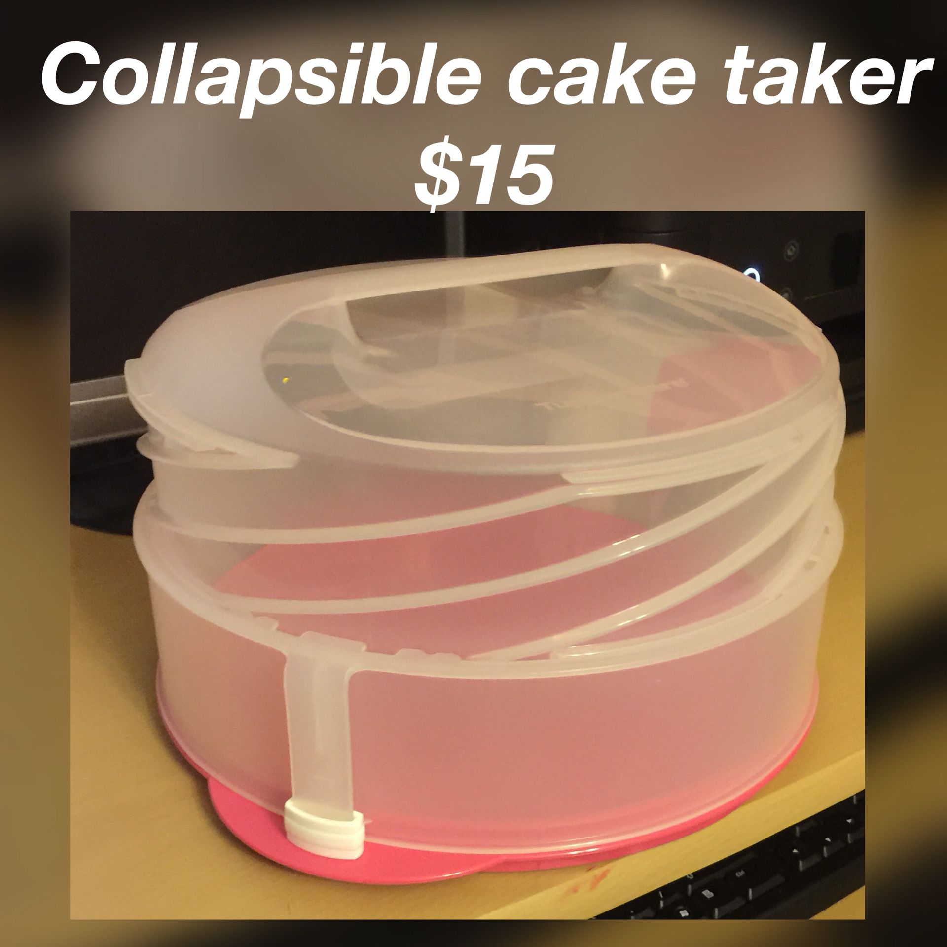 New Tupperware Collapsible Cake Taker