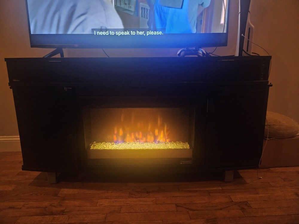 FIRE PLACE TV STAND WITH BLUETOOTH STERO