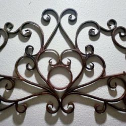Italian Red Wrought Iron Early 20th Century Wall Art (54×28) Great Accent Decor For Indoor  Or Outdoor!