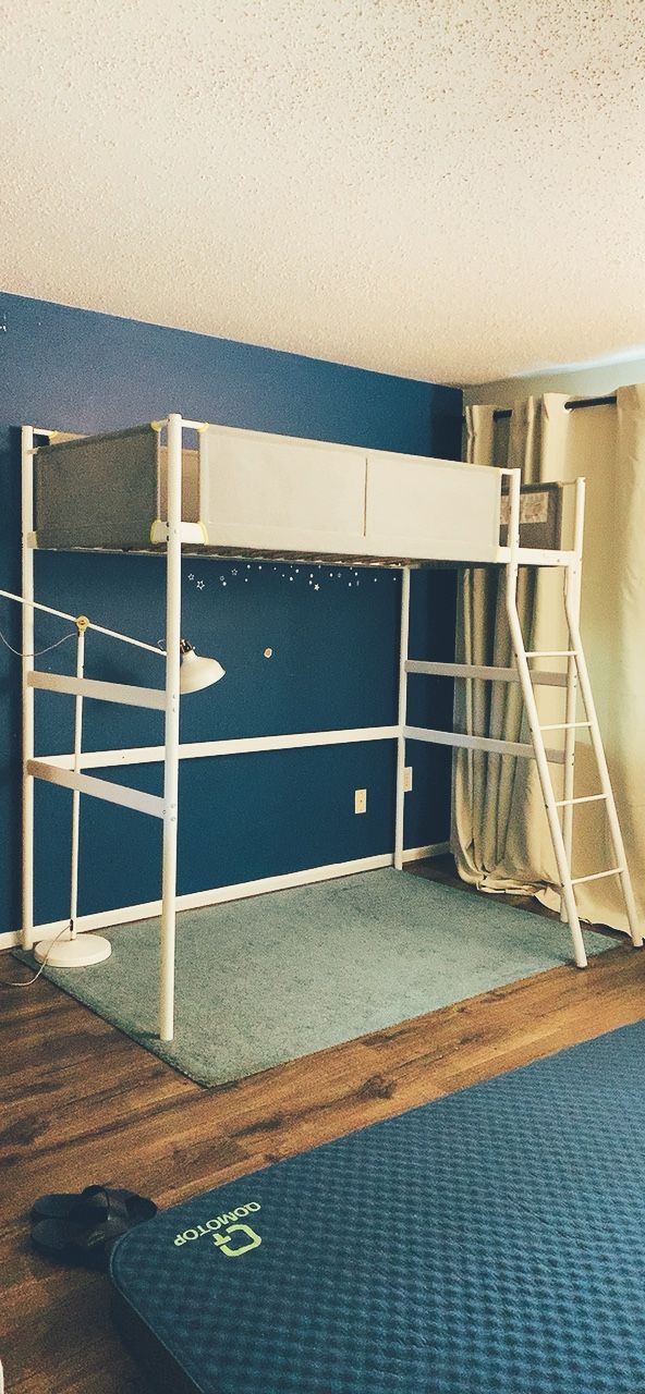 IKEA Loft bed frame, white/light gray, Twin