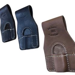 Leather Crescent Wrench Holder In Brown, Beige & Black