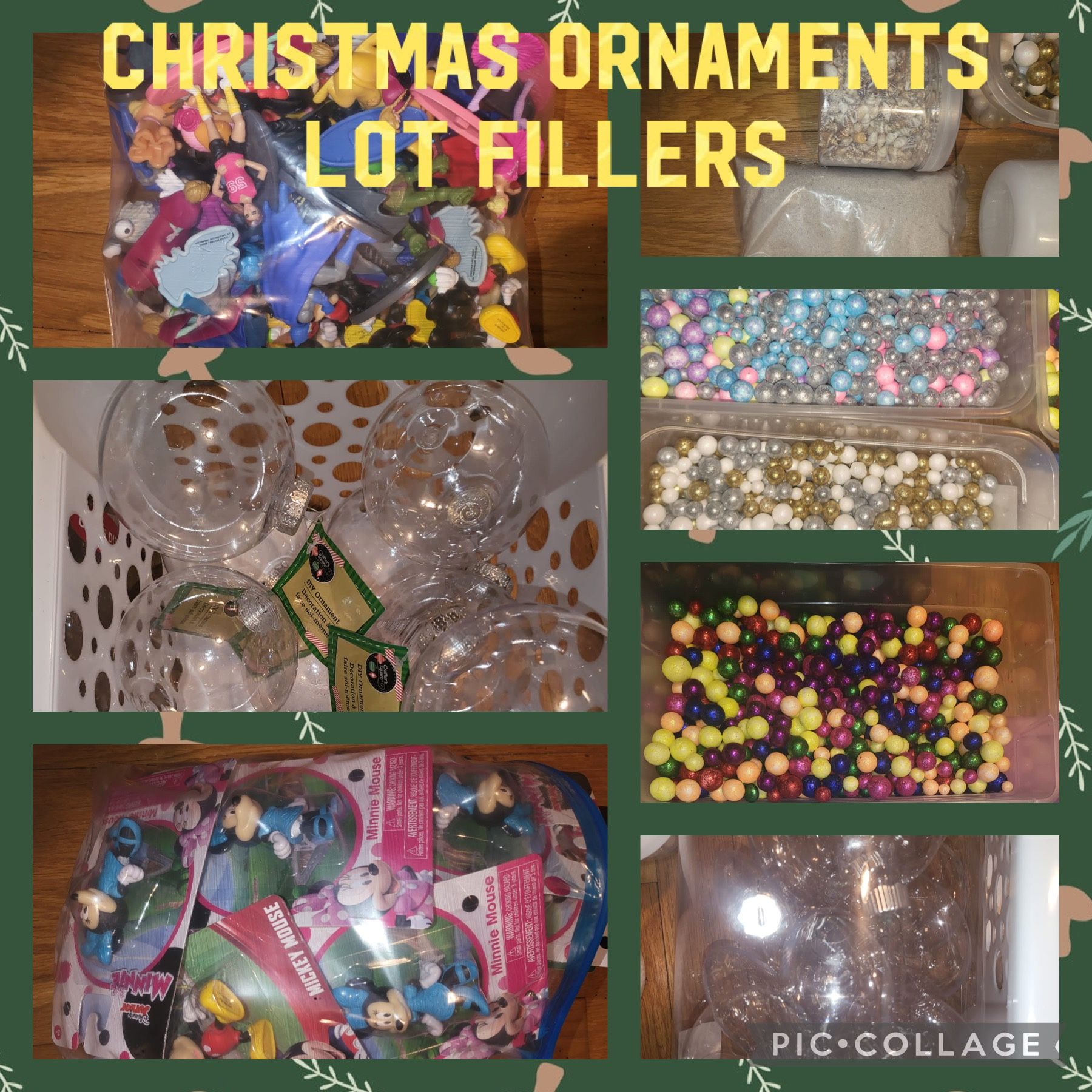Ornaments Fillers for whole made Christmas ornaments example in photos