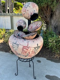 Mid 20th century southwest tiered fiberglass art fountain