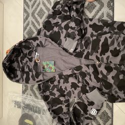 Bape abc camo shark full zip black