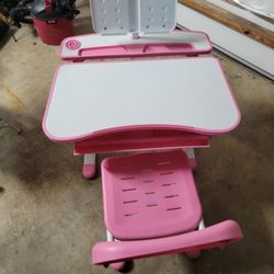 Child's Adjustable Desk And Chair. 