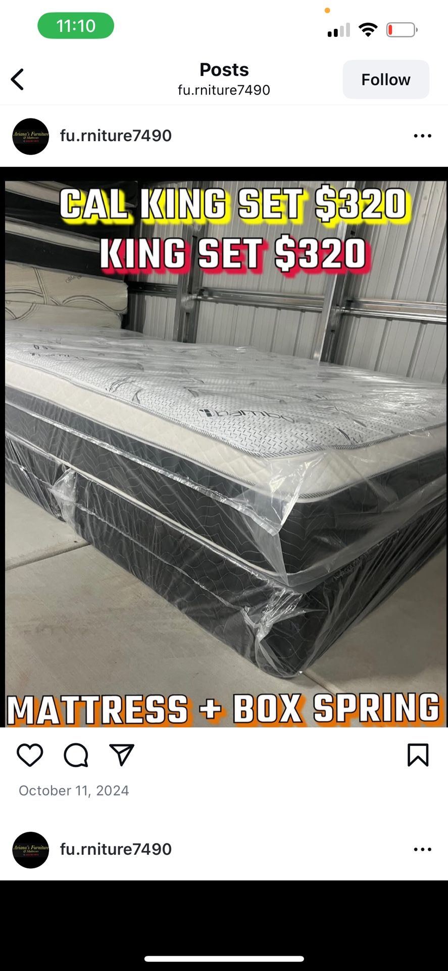 Cali King/ King / Pillow Top Mattress Set