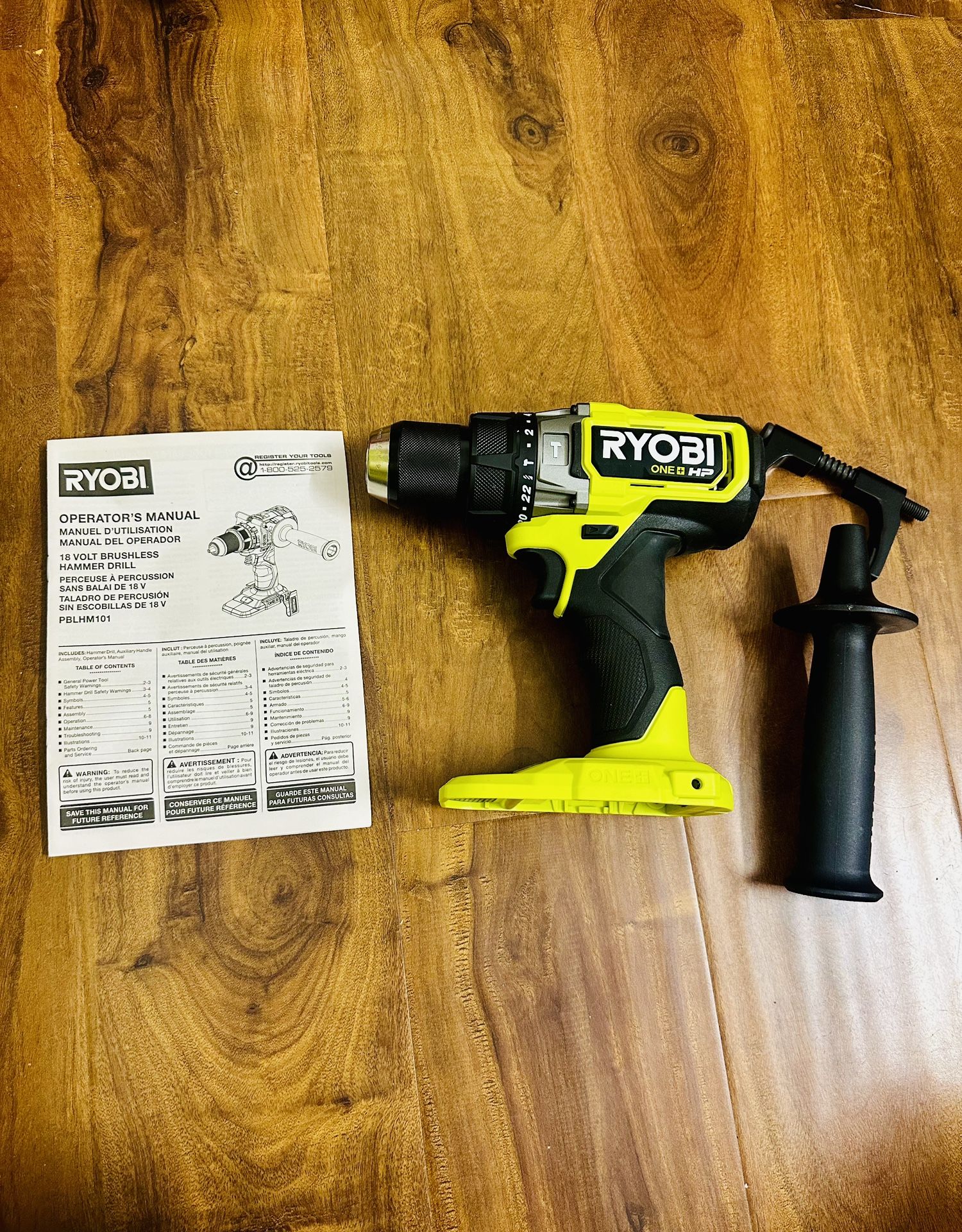 RYOBI Model PBLHM101 18V ONE+ HP Brushless 1/2" Hammer Drill New condition