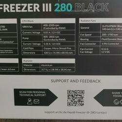 Arctic 280 Aio CPU Cooler