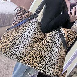 Animal print weekender bag