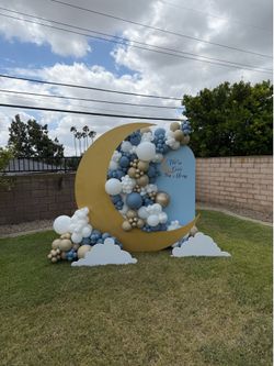 Over the Moon party backdrop