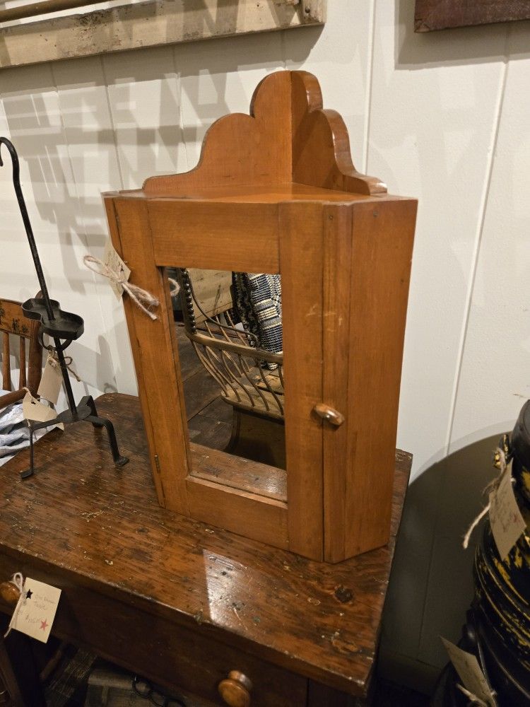Small Antique Primitive Corner Cabinet