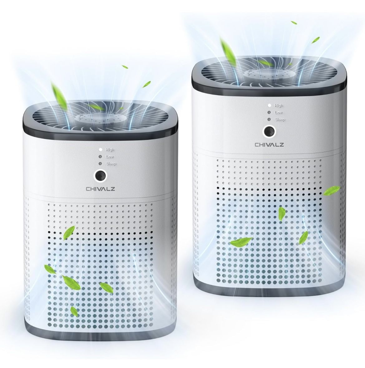 New In Box 2Pack Air Purifiers for Bedroom,Home,Quiet Air Cleaner with 24dB Sleep Mode,True HEPA Filter for Pet,White&Black