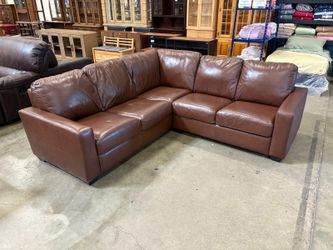 PALLISER Chocolate Brown Leather 2 Piece Corner Sofa