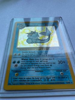 Vintage Pokémon Jungle Holo Vaporeon 12/64 WOTC Eeveelution