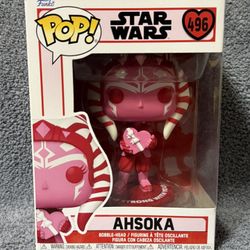 Funko Pop! Vinyl Star Wars Valentines Ahsoka Pink Red White #496 Bobblehead