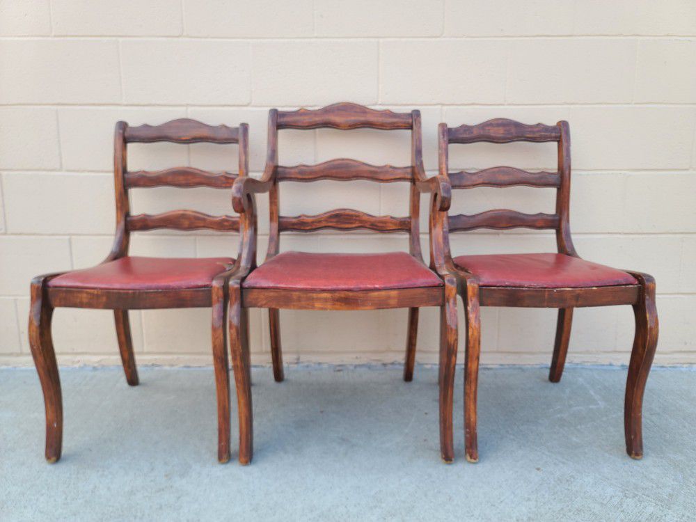 Antique Modern Mahogany Wood Chairs 