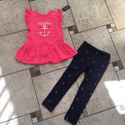 NWT Nautica girls 2pcs outfit set size 3T 4T 5t 6