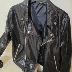 Mens Size Medium Black Sequence Motorcycle Jacket