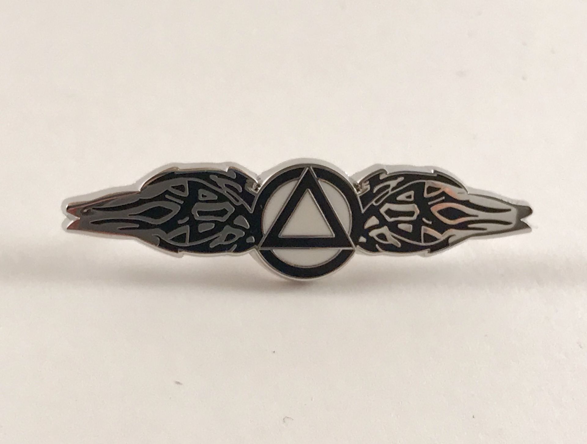 Alcoholics Anonymous Pin ~ AA Symbol with Silver Wings