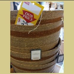 Brand New  Large Natural Seagrass Basket Threshold 