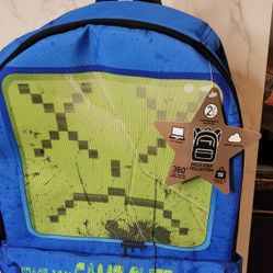Space Junk GAME OVER Blue Backpack 18.5" Height Padded Adjustable Straps B347