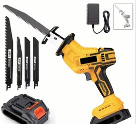 Cordless Reciprocating Saw with Blades and Battery