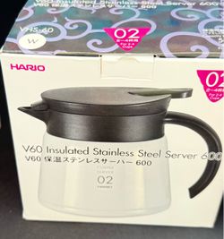 Hario V60 02 Vacuum Insulated Stainless Steel  Server - white