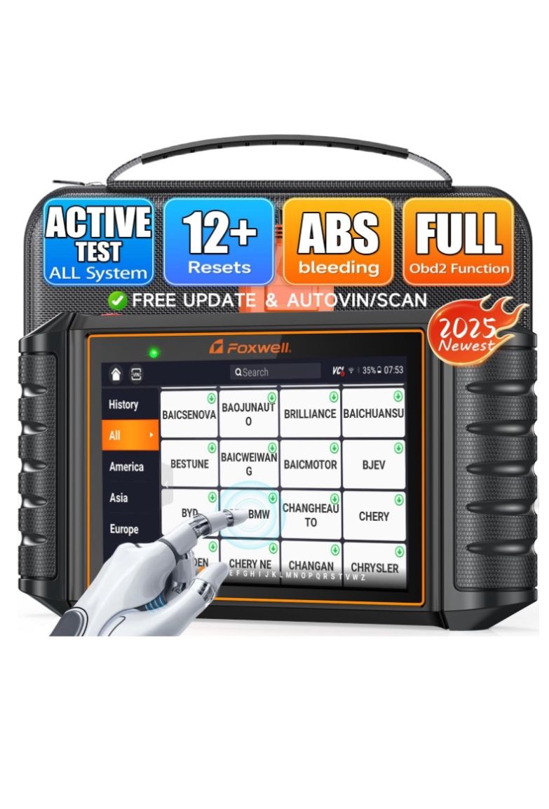FOXWELL NT726 Bidirectional Scan Tool, OBD2 Scanner, Diagnostic Code Reader, ABS Bleeding, Oil, EPB, SAS, D-PF, TPMS, Injector Coding, Throttle, BMS