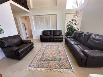 Brown leather set