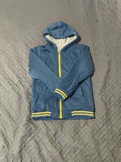 SHEIN Kids Teal Hoodie with Yellow Trim