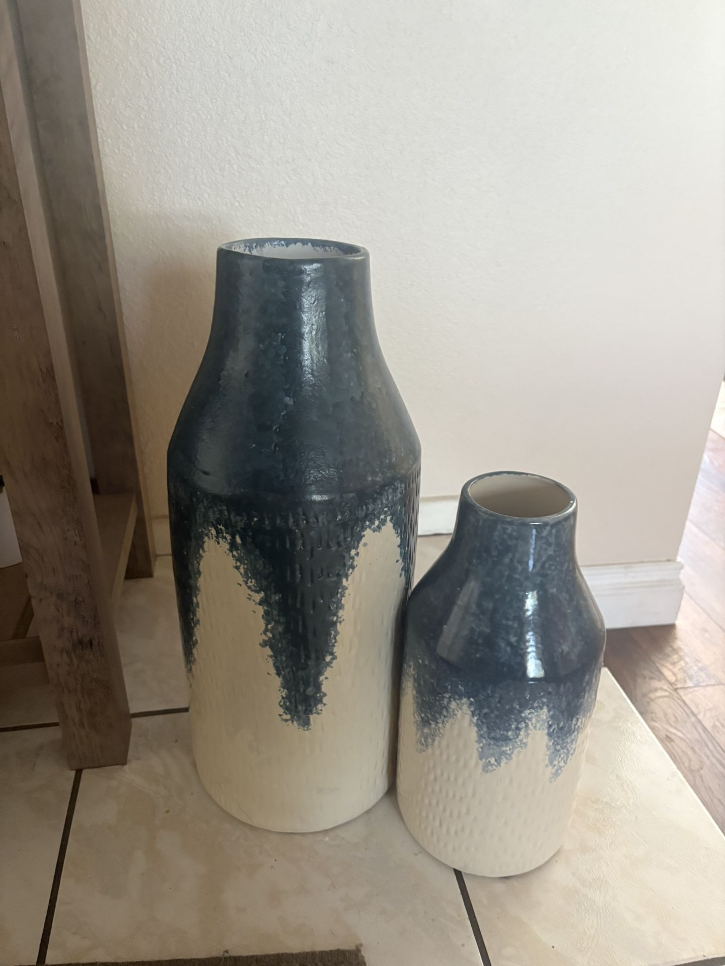 Two Blue And White Vases