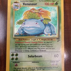 Pokemon Venusaur Base Set 2 Unlimited Holo Rare 18/130 Damaged
