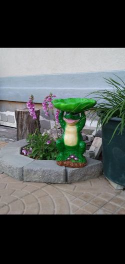 Frog with leaf