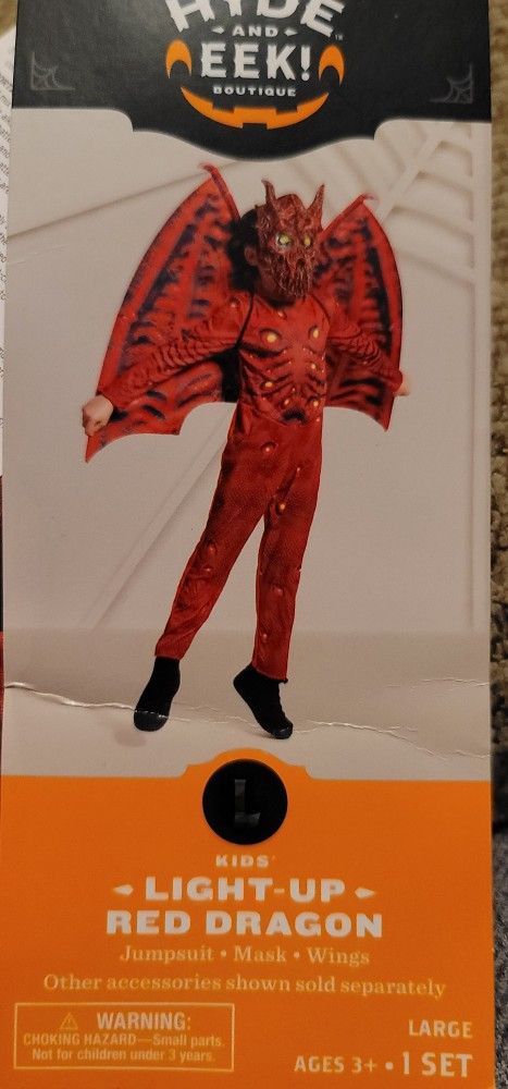 Red Dragon Costume Size S For Kids