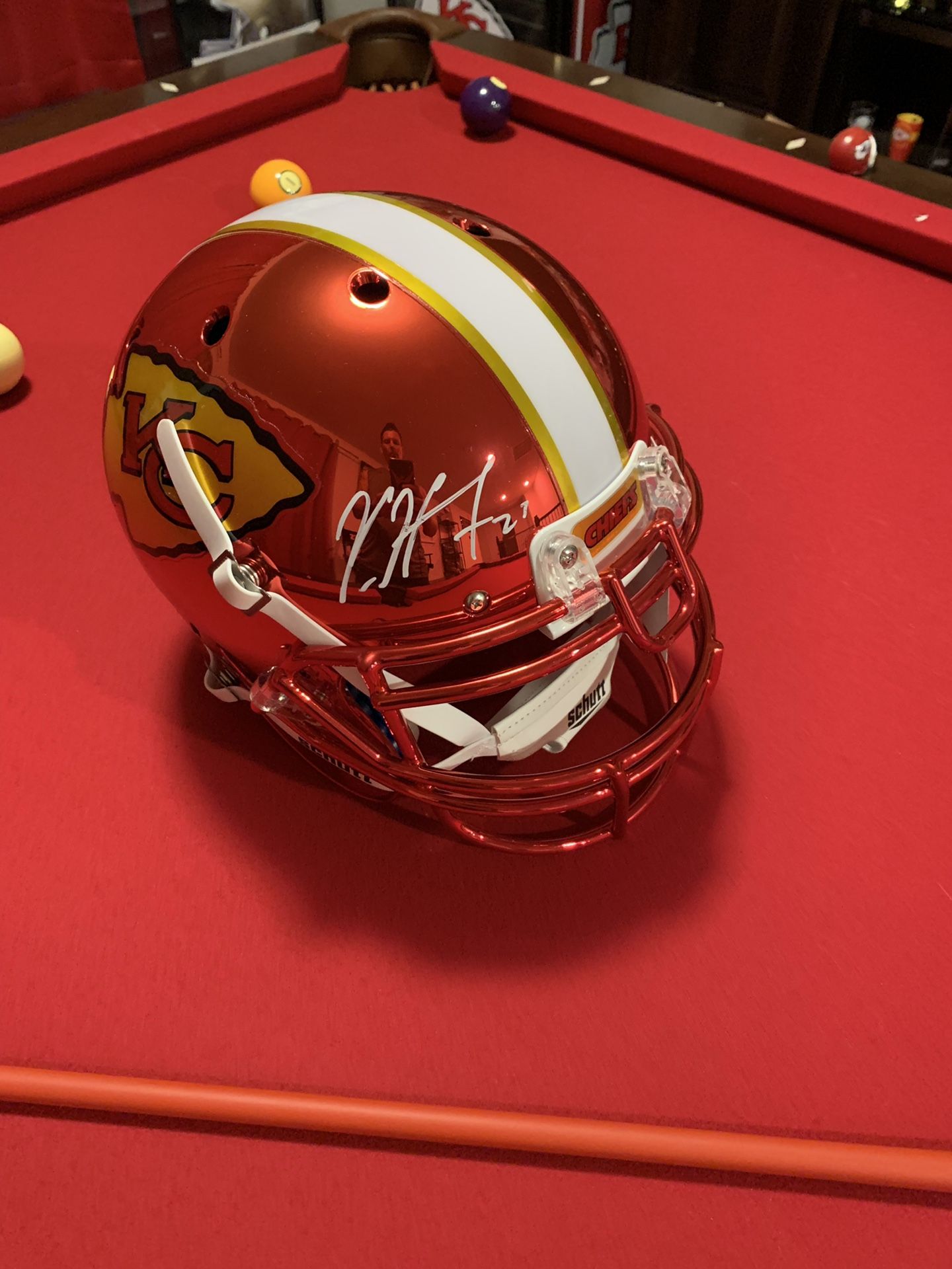 Kareem Hunt Autographed Chrome Full Size Helmet