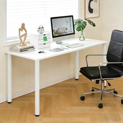 Metal Table Legs, 28" Level Adjustment, White 2" Diameter Set of 4 NEW