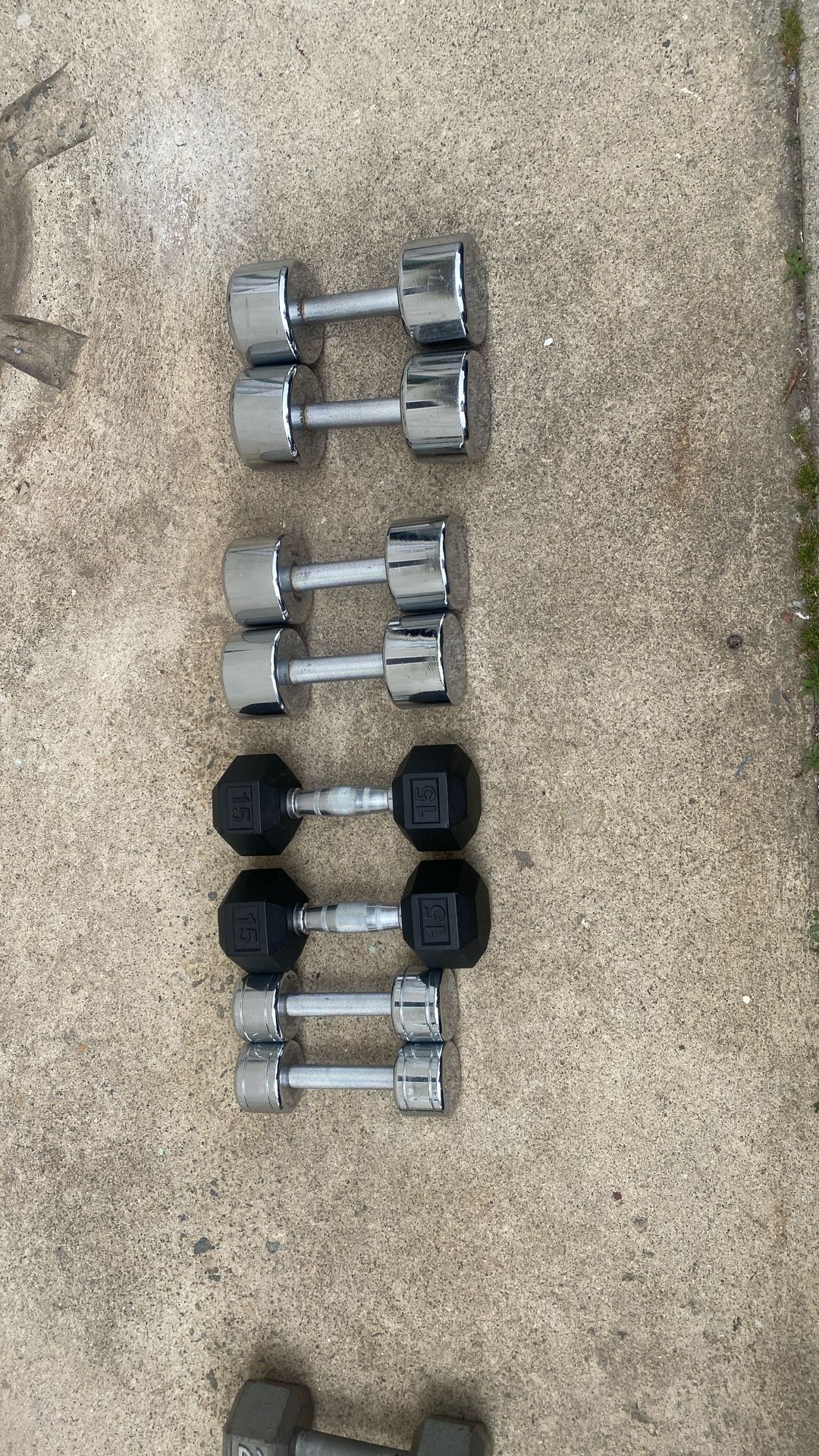 Set Of 10, 15, 20, 25 lb Dumbbells
