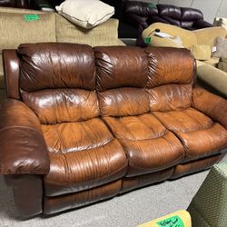 Leather Reclining Sofa