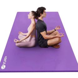 Large Yoga Mat Thick 1/2 Inch Exercise Mat 6'x4' Double Wide Workout Mat for Home Gym Floor Pilates Stretch (Purple)