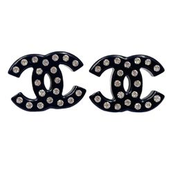 Black And Crystal Chanel Earrings