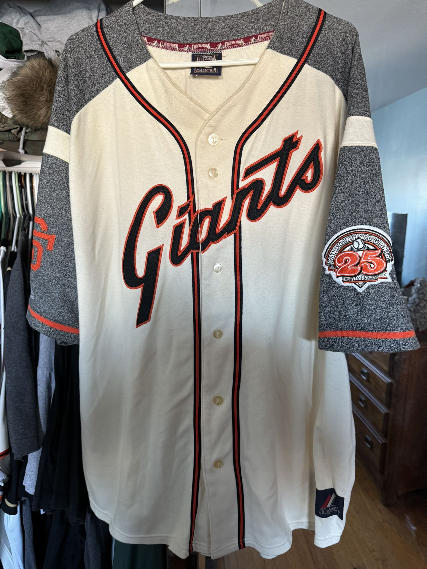 Two San Francisco SF Giants Size XL Cooperstown Jerseys 
