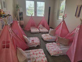 6 Teepee Tent BUNDLE for Kids with Mattresses & Sheets